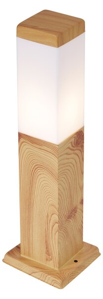 Moderná vonkajšia stojaca lampa oceľová s drevenou potlačou 45cm IP44 - Malois