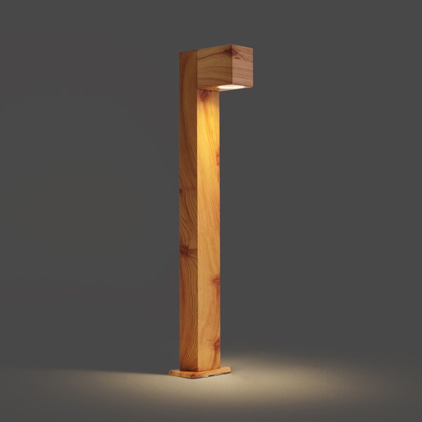 Moderná vonkajšia stojaca lampa hliníková s drevenou potlačou 65 cm IP44 - Baleno