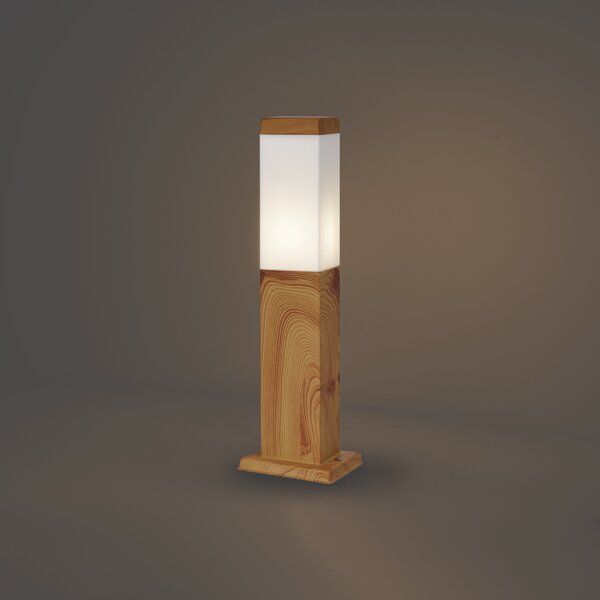 Moderná vonkajšia stojaca lampa oceľová s drevenou potlačou 45cm IP44 - Malois