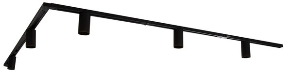 Moderný koľajnicový systém s 5 čiernymi 1-fázovými bodovými svetlami GU10 50mm - Iconic Ruby Honey