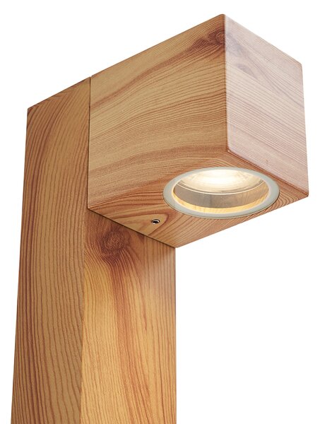 Vonkajšia lampa hliníková s potlačou dreva so zemným hrotom a káblovou priechodkou 65 cm IP44 - Baleno