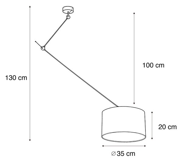Závesná lampa čierna so zamatovým tienidlom zelená 35cm - Blitz