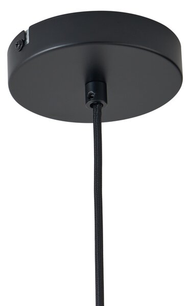 Retro závesná lampa čierna s oranžovým sklom - Denise