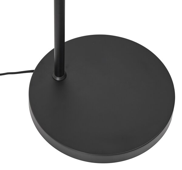 Retro stojacia lampa čierna s oranžovým sklom - Denise