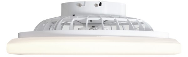 Stropný ventilátor biely 48,5 cm vrátane stmievateľného RGB LED s diaľkovým ovládaním - Clemo