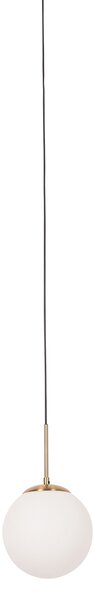 Závesná lampa Art Deco zlatá s opálovým sklom vrátane bieleho adaptéra na koľajnicu 1-fázová - Slimline Flore