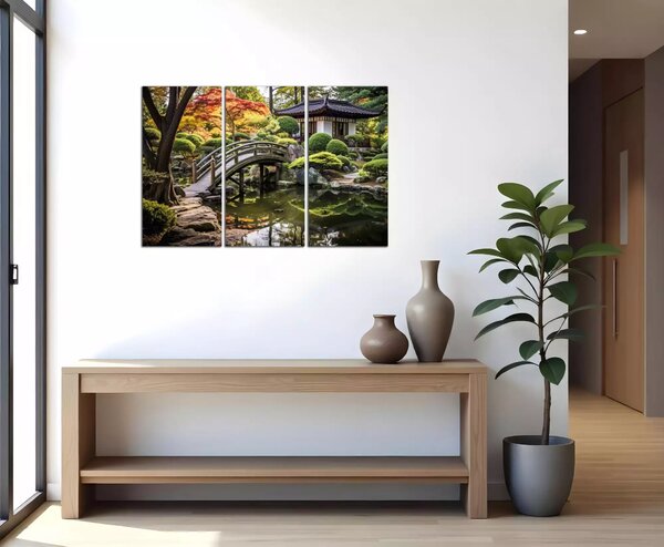 Obraz na plátne Japonská záhrada s mostíkom