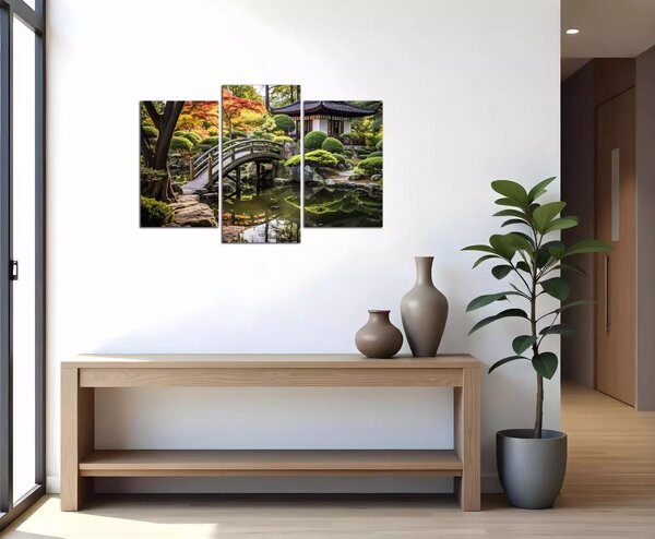 Obraz na plátne Japonská záhrada s mostíkom