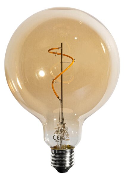Sada 5 stmievateľných LED žiaroviek E27 so špirálovým vláknom zlatá G125 4W 270 lm 2700K