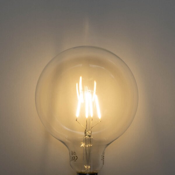Sada 5 E27 3-stupňových stmievateľných LED žiaroviek so špirálovým vláknom G125 4W 450 lm 2700K