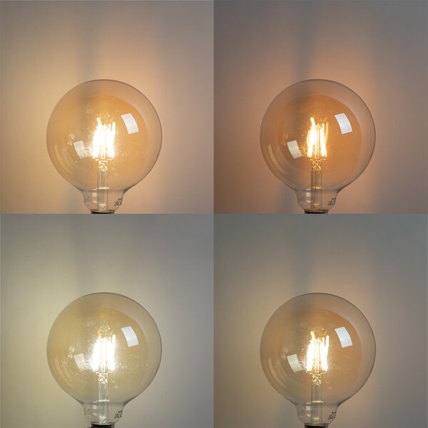 Sada 5 inteligentných LED žiaroviek E27 G125 zlatá 4,9 W 470 lm 1800-4000 K
