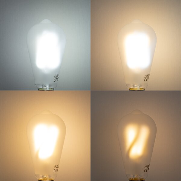 Sada 5 ks Inteligentné stmievateľné LED žiarovky E27 ST64 matné 7W 806 lm 2700-6500K