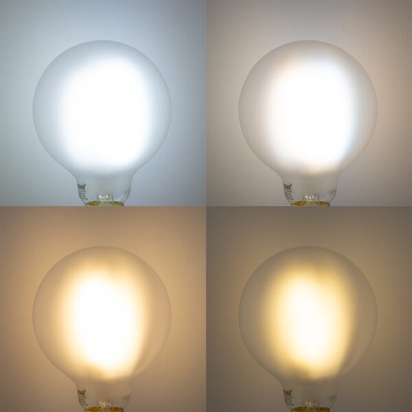 Sada 5 ks Inteligentné stmievateľné LED žiarovky E27 G95 matné 7W 806lm 2700-6500K