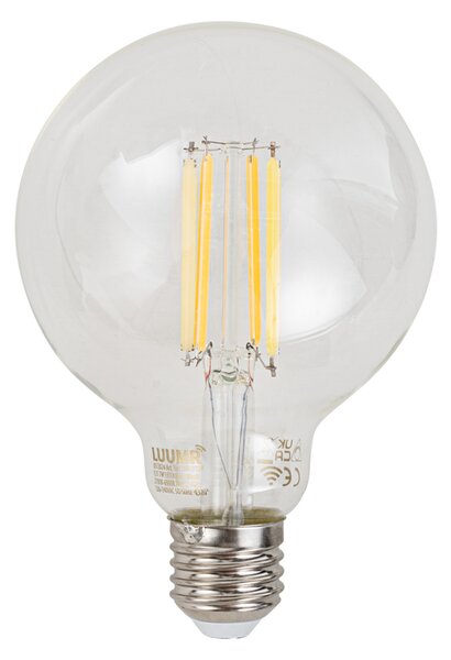 Sada 5 ks Inteligentné stmievateľné LED žiarovky E27 G95 číre 7W 806lm 2700-6500K