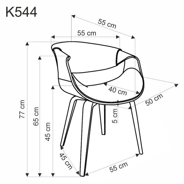 Halmar Čalúnené kreslo K544 sivé/orech