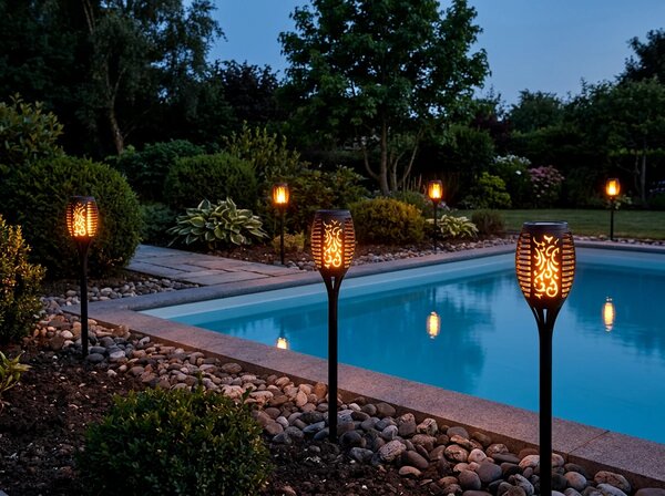 Solárna lampa FLARION s efektom plameňa 48,5 cm
