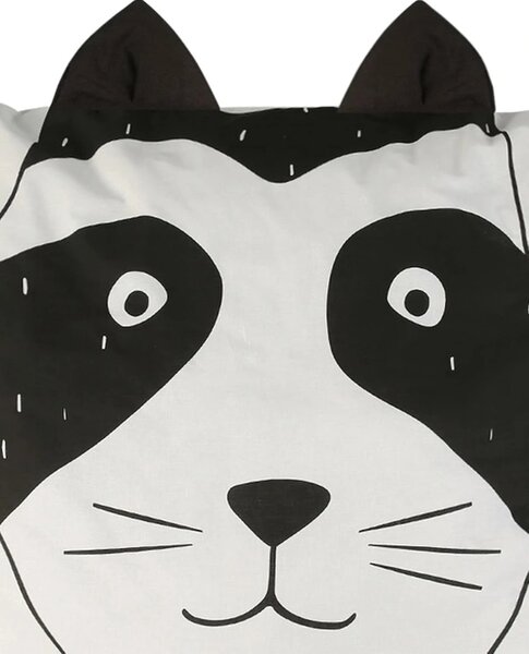 Bavlnené obliečky do postieľky RACCOON čierno-biele Rozmer obliečky: 40 x 60 cm | 100 x 135 cm