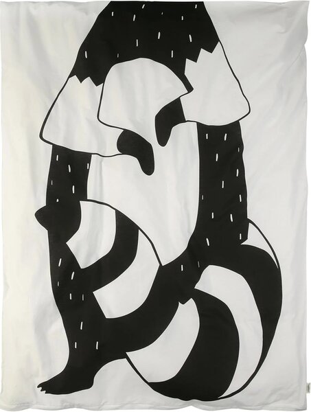 Bavlnené obliečky do postieľky RACCOON čierno-biele Rozmer obliečky: 40 x 60 cm | 100 x 135 cm