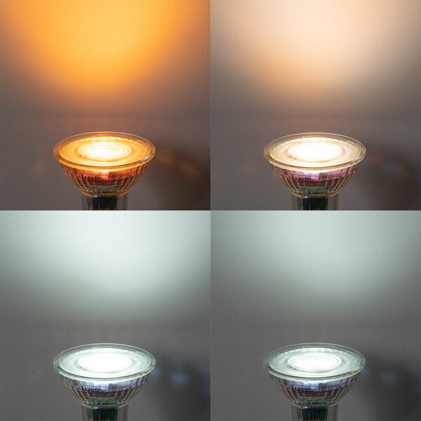 Sada 5 inteligentných LED žiaroviek GU10 50 mm číra 4,8 W 400 lm 1800 – 6500 K