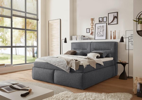 BOXSPRINGOVÁ POSTEĽ, 180/200 cm, antracitová MID.YOU - Online Only spálne, Online Only
