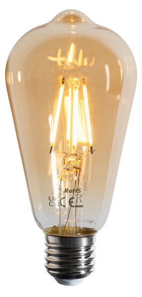 Sada 5 stmievateľných LED žiaroviek E27 Filament ST64 zlatá 4,5W 450 lm 2200K