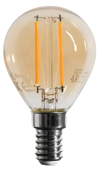 Sada 5 stmievateľných LED žiaroviek E14 G45 zlatá 4W 330 lm 2100K