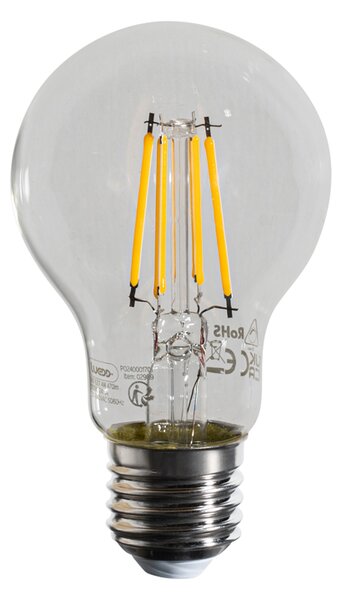 Sada 5 stmievateľných LED žiaroviek E27 A60 číra 4W 470 lm 2700K