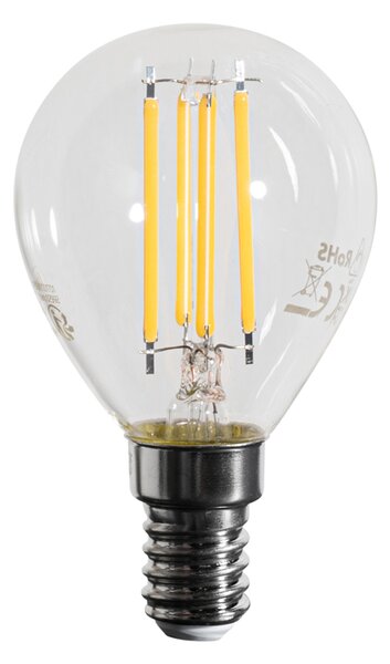Sada 5 stmievateľných LED žiaroviek E14 Filament G45 číra 4W 470 lm 2700K