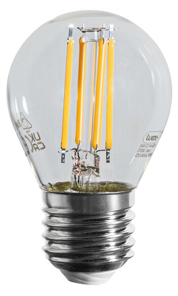 Sada 5 stmievateľných LED žiaroviek E27 Filament G45 číra 4W 470 lm 2700K