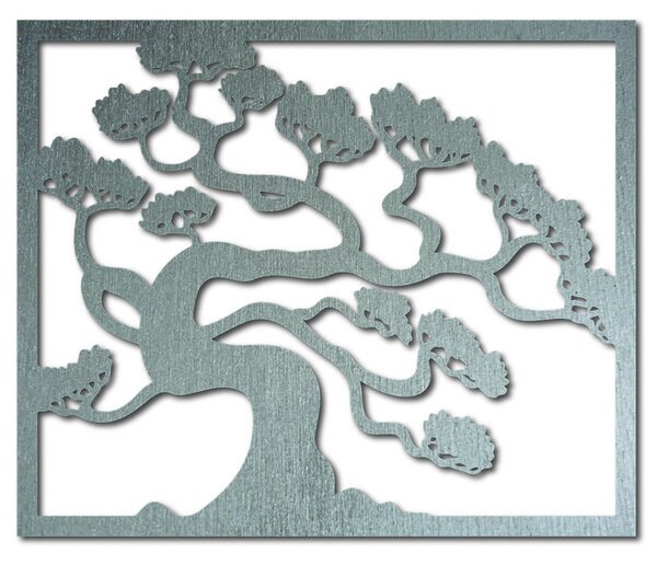 Drevený obraz na stenu strom bonsai z preglejky topoľ DRAZSKA I 3D HODINY PR0214 HEU+