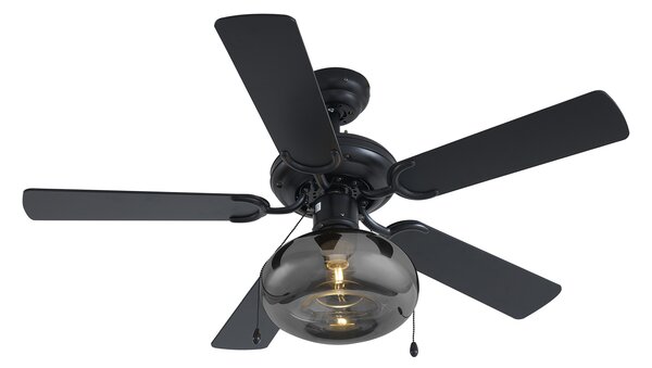 Stropný ventilátor čierny 107,5 cm s ťahovým spínačom - Mistral Busa