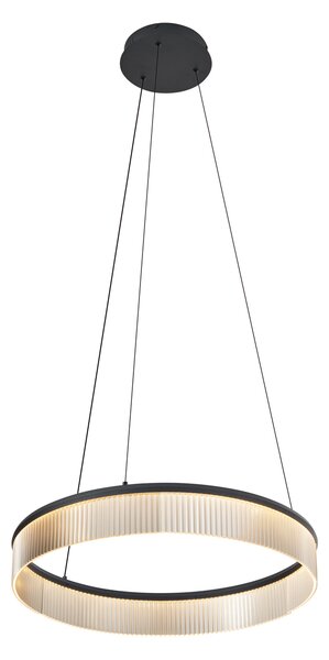 Moderné závesné svietidlo čierne 59cm vrátane LED 3-krokového stmievania - Anello Chandelier