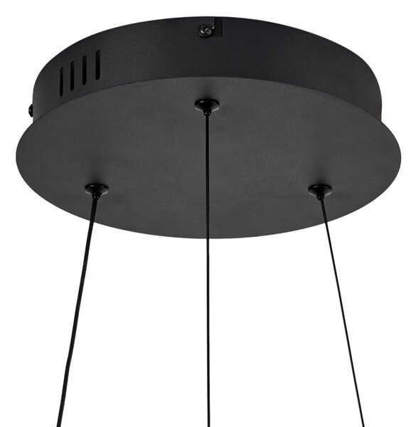 Moderné závesné svietidlo čierne 59cm vrátane LED 3-krokového stmievania - Anello Chandelier