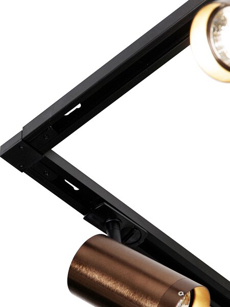 Moderný koľajnicový systém s 5 bodovými svetlami tmavý bronz 1-fázový GU10 70mm - Iconic Jeana Luxe