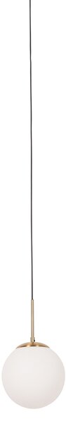 Závesná lampa Art Deco zlatá s opálovým sklom vrátane čierneho adaptéra na koľajnicu 1-fázová - Iconic Flore