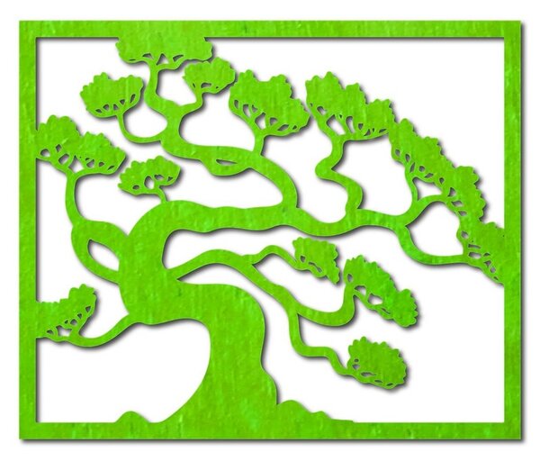 Drevený obraz na stenu strom bonsai z preglejky topoľ DRAZSKA I 3D HODINY PR0214 HEU+