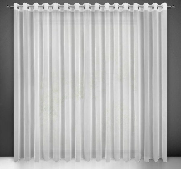 Design 91, Hotová záclona s krúžkami - Esel biela jemná, š. 3,5 m x d. 2,5 m