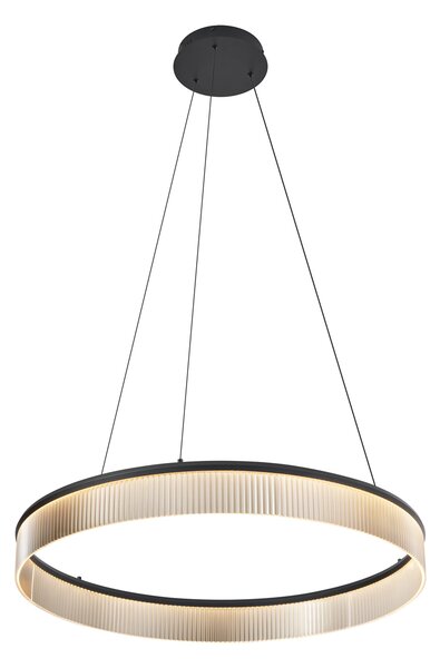 Moderné závesné svietidlo čierne 78 cm vrátane LED s 3-stupňovým stmievaním - Anello Chandelier
