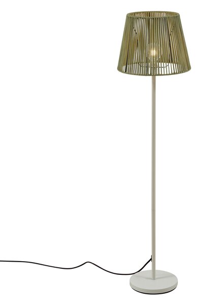 Vonkajšia stojaca lampa biela so zeleným lanovým tienidlom IP44 - Virginia Jayla