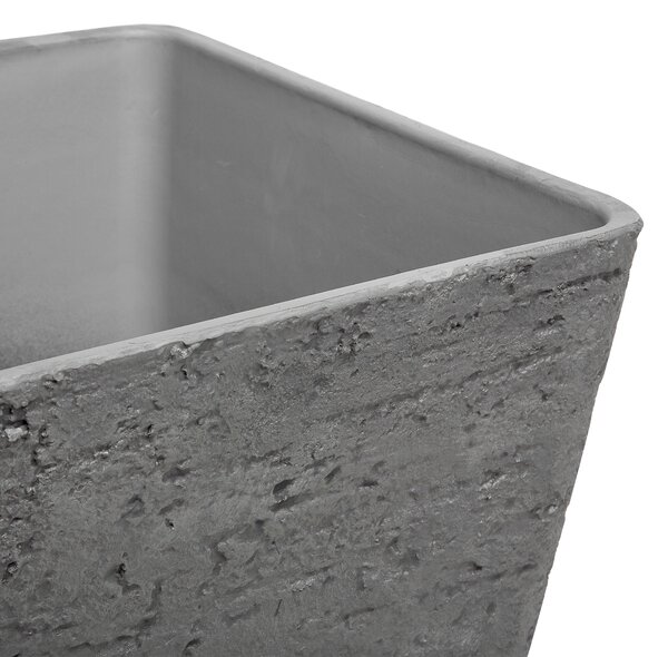 Kvetináč sivý kameň polyresin 39 x 39 x 43 cm štvorcový črepník do interiéru a exteriéru