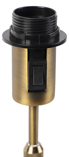 Stolná lampa bronzová s oválnym zamatovým tienidlom s dizajnom listov 35 cm - Parte