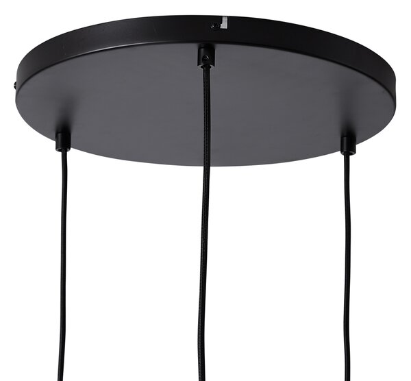 Retro závesná lampa čierna so zeleným sklom 3-svetlá - Denise