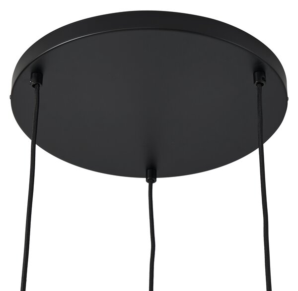 Retro závesná lampa čierna s sivohnedou 3-svetlá - Felt