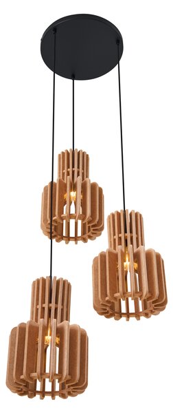 Retro závesná lampa čierna s oranžovou 3-svetlá - Felt