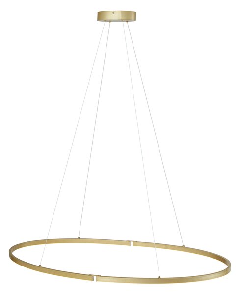 Dizajnové závesné svietidlo mosadzné 120 cm vrátane LED 3-stupňové stmievateľné - Ovallo