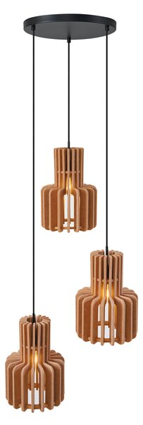 Retro závesná lampa čierna s oranžovou 3-svetlá - Felt