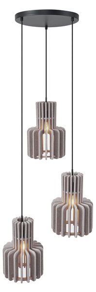 Retro závesná lampa čierna s sivohnedou 3-svetlá - Felt