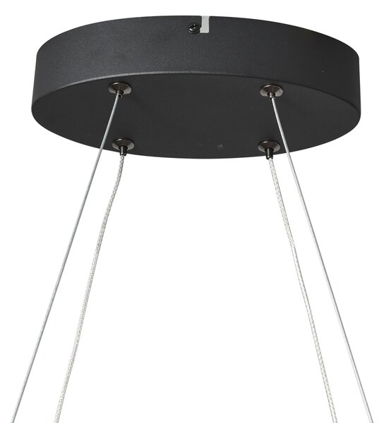 Dizajnové závesné svietidlo čierne oválne 120 cm vrátane LED 3-stupňové stmievateľné - Ovallo