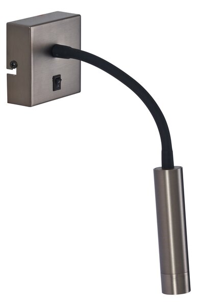 Moderné nástenné svietidlo Gunmetal s portom USB-C - Gosna