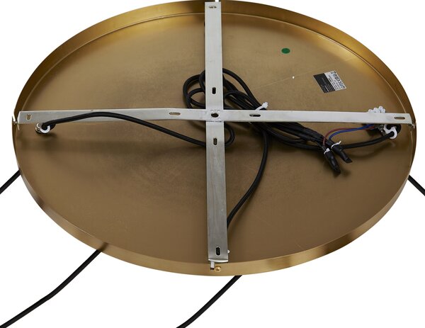 Závesná lampa bronzová s dymovým jantárovým a zeleným sklom okrúhla 4-svetlá - Bao
